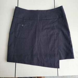 BEBE womens Black Asymmetric mini wrap Skirt Size 6